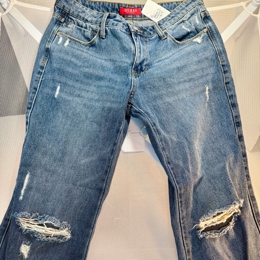 Guess Light Blue Distressed Denim Jeans size 28